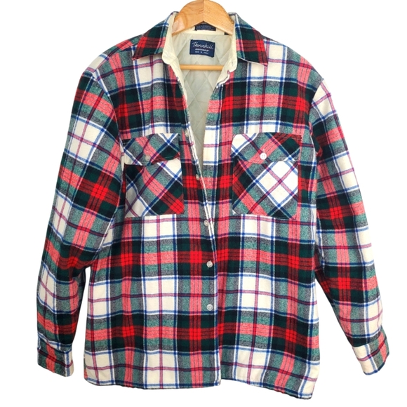 Vintage Thornhill Men's Red Plaid Shirt Jacket. Quilted Lining. 15-15 1/2. I0111 - Picture 1 of 11